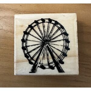 FERRIS WHEEL Mounted Rubber Stamp, Amusement Park Carnival Ride Paris Circus Fun